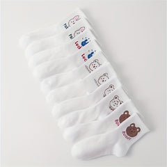 10 Pairs Bear & Bunny Print Mid Tube Socks for Women