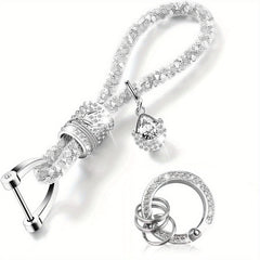 Crystal Bling Car Keychain For Women Rhinestone Keychain Ring