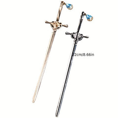 Chinese Style Crystal Sword Hairpin Metal Hair Accessories