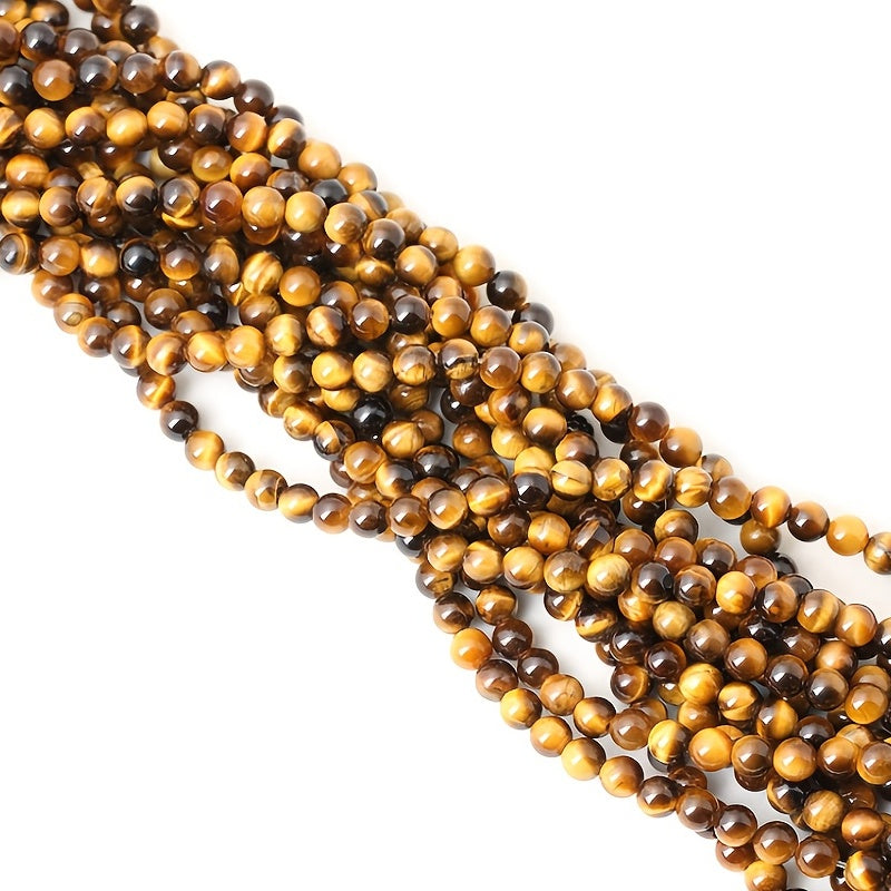 Natural Yellow Tiger's Eye Gemstone Round Beads for Jewelry Making DIY