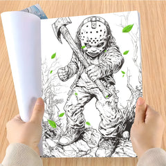 Deluxe Horror Coloring Book 22 Pages Watercolor Paper