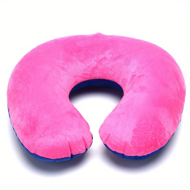 Inflatable U Shaped Travel Pillow for Comfortable Sleeping on Plane or Train