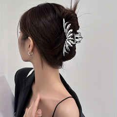 Silvery Hair Claw Glossy Hair Claw Nonslip Shark Claw For Ponytail Holder
