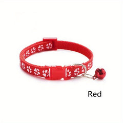 Adjustable Printed Cat Collar with Bell - Quick Release and Safe