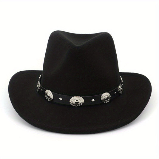Men's Retro Jazz Wool Top Hat Ethnic Style Flat Brim Felt Hat