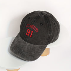 Los Angeles 91 Baseball Cap Washed Distressed Unisex Dad Hat