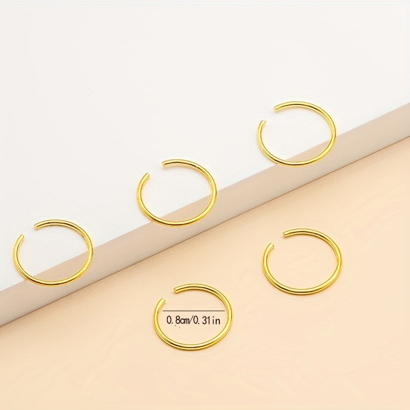 40 Pcs Nose Ring Set Copper Round Body Piercing Women