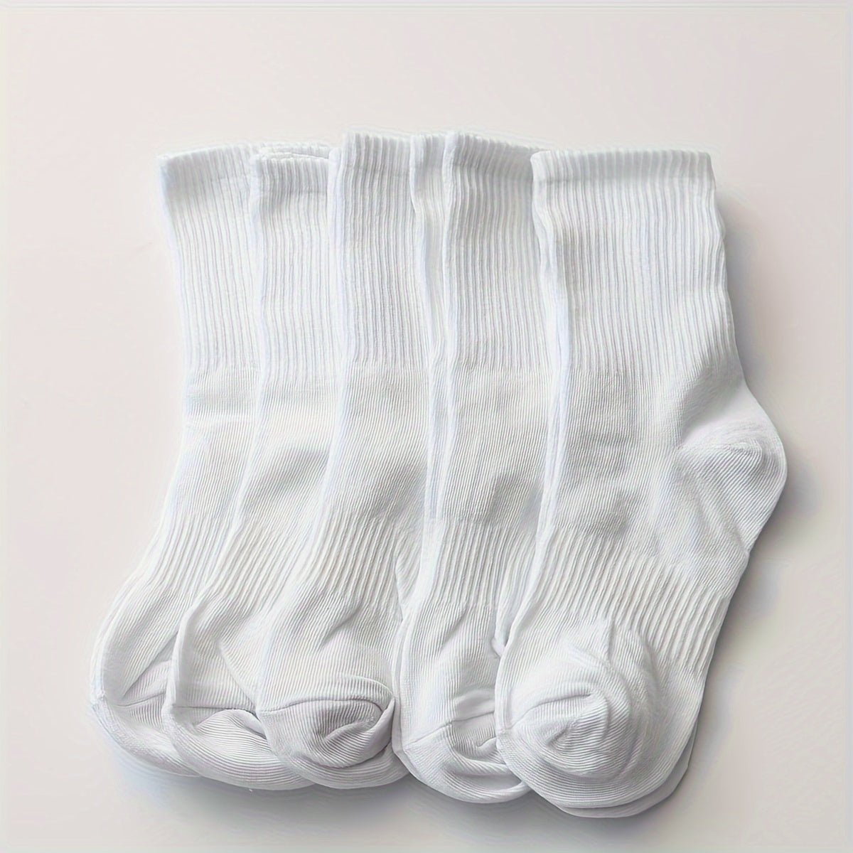 5 Pairs Solid Socks Women's Stockings & Hosiery