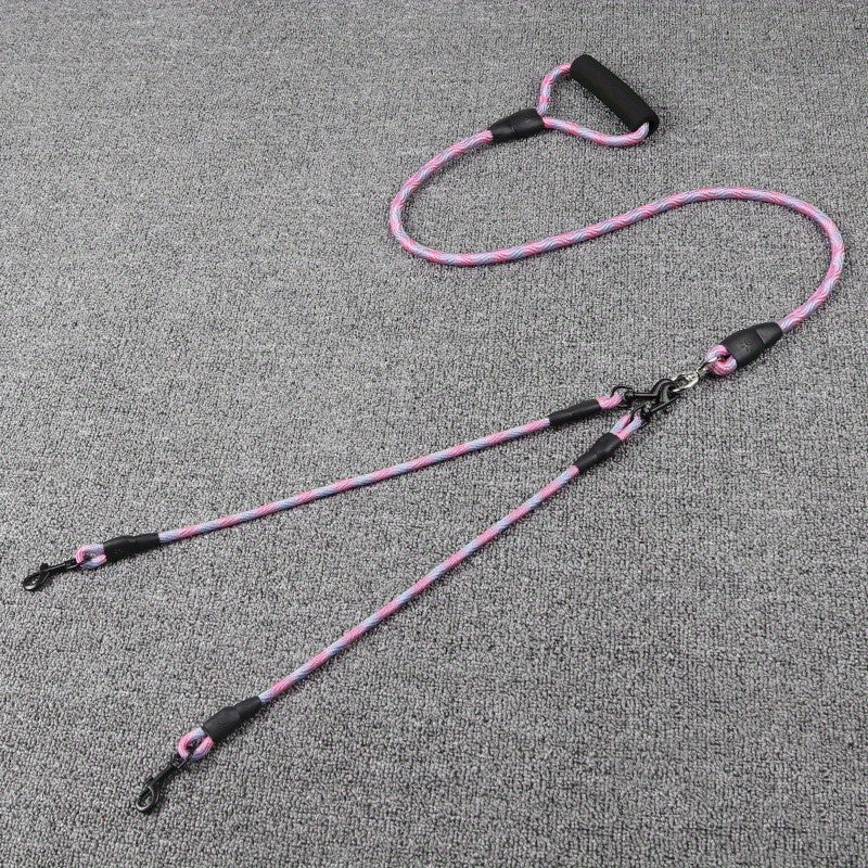 Wave Pattern Dual Dog Leash for Walking Two Dogs