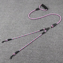 Wave Pattern Dual Dog Leash for Walking Two Dogs