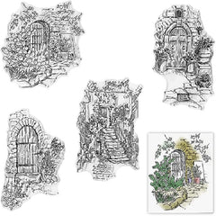 Garden Door Clear Stamps Set for Crafts - Perfect for Card Making & Scrapbooking