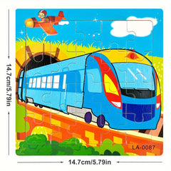 Wooden Jigsaw Puzzle Transportation and Marine Animal Toy