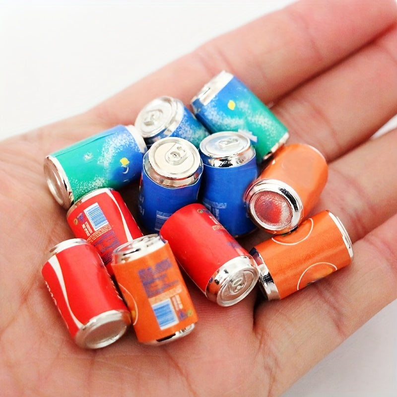 4Pcs Metal Soda Cans for 1:12 Dollhouse Pub