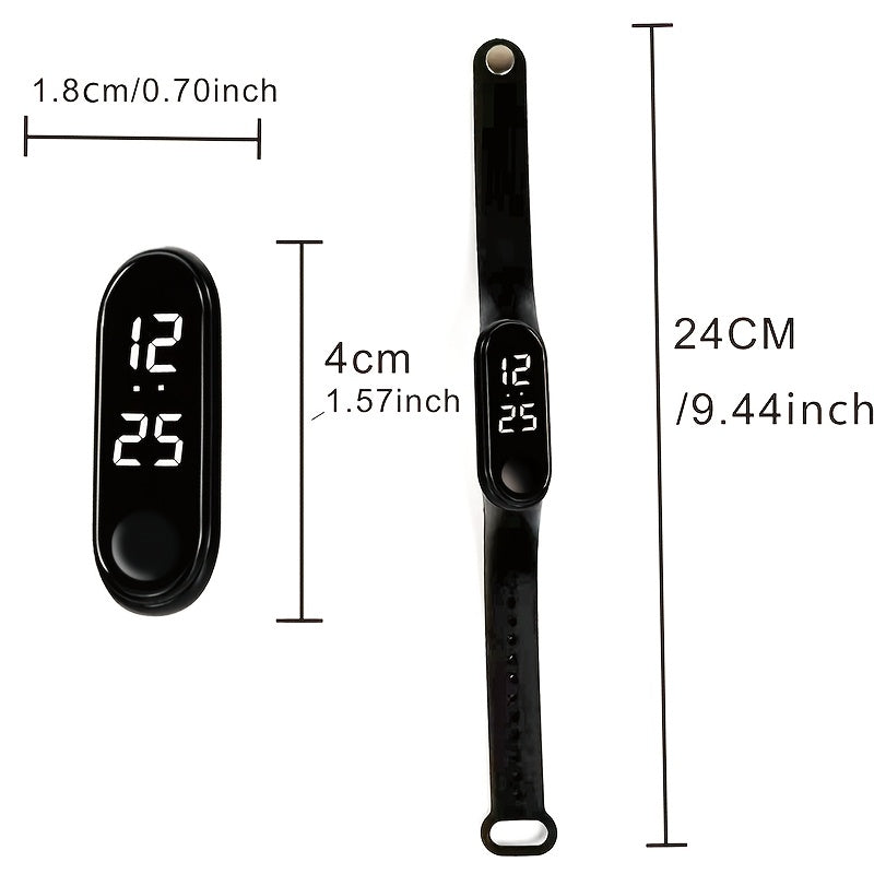 9Pcs Silicone Strap Plastic Case Electronic Sports Watch Set