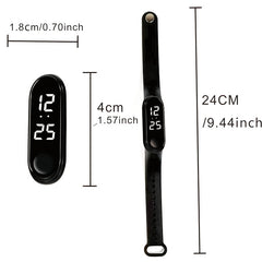 9Pcs Silicone Strap Plastic Case Electronic Sports Watch Set