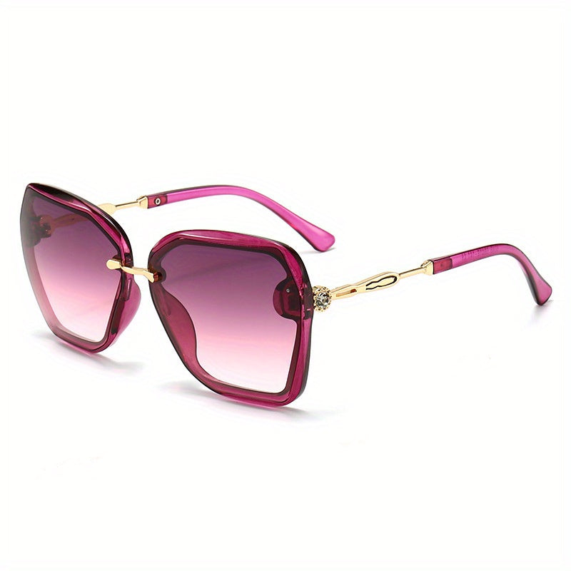 Large Square Rhinestone Polarized Sunglasses UV400