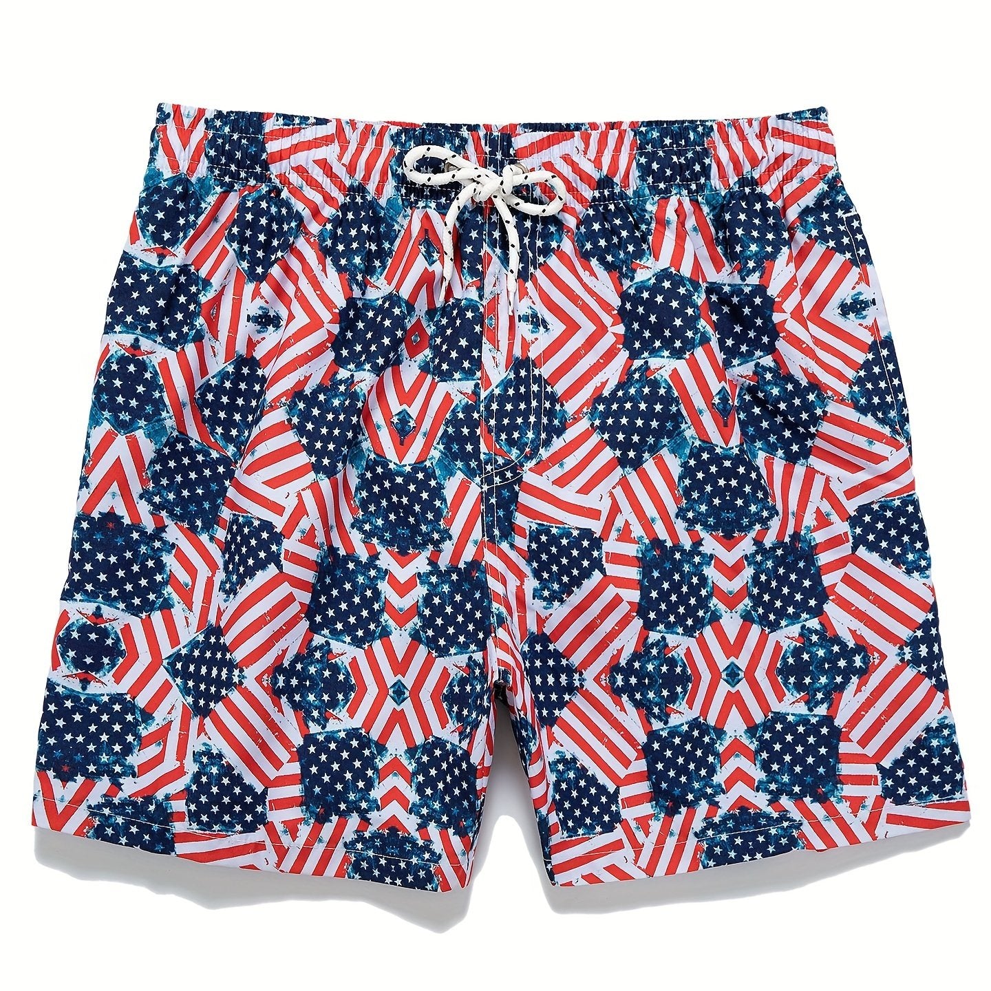 American Flag Men's Quick Dry Board Shorts With Pockets