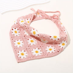 Flower Crochet Triangular Scarf Sunflower Weaving Headband Hair Accessories