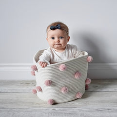 Kids' Fur Ball Storage Bucket Toy Diaper Clothes Storage Box Basket