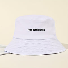 Embroidery Bucket Hat Lightweight Fisherman Cap Solid Sunscreen Travel Beach Hat