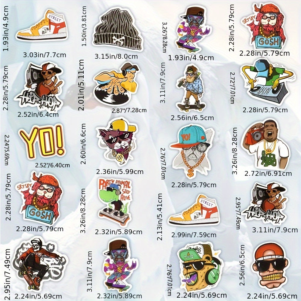 50Pcs Hip Hop Rock Doodle Stickers for Laptop Skateboard Car Decal