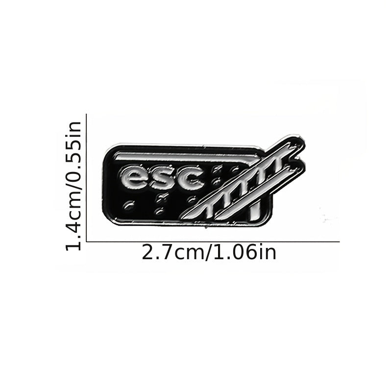 Computer ESC Exit Button Brooch