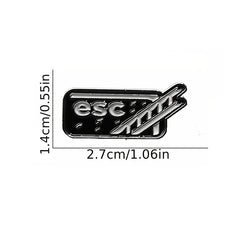 Computer ESC Exit Button Brooch