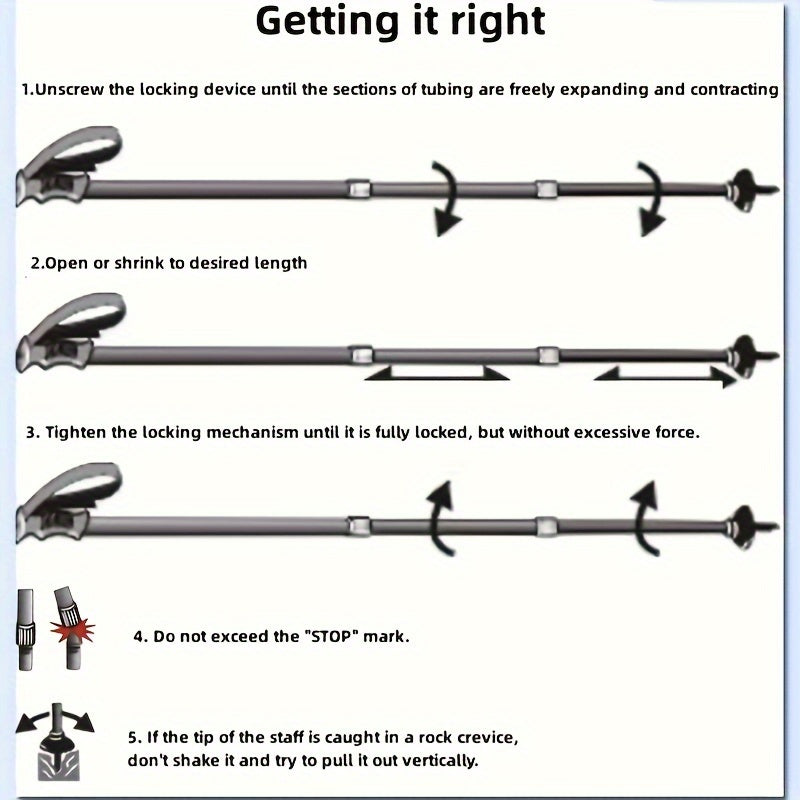 Shock Absorbing T handle Trekking Poles