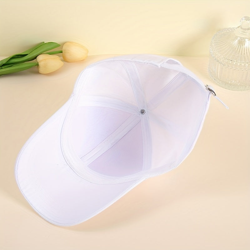 Double Butterfly Rhinestone Baseball Cap Casual Dad Hat