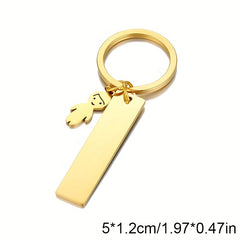 Personalized Name ID Keychain Stainless Steel Pendant