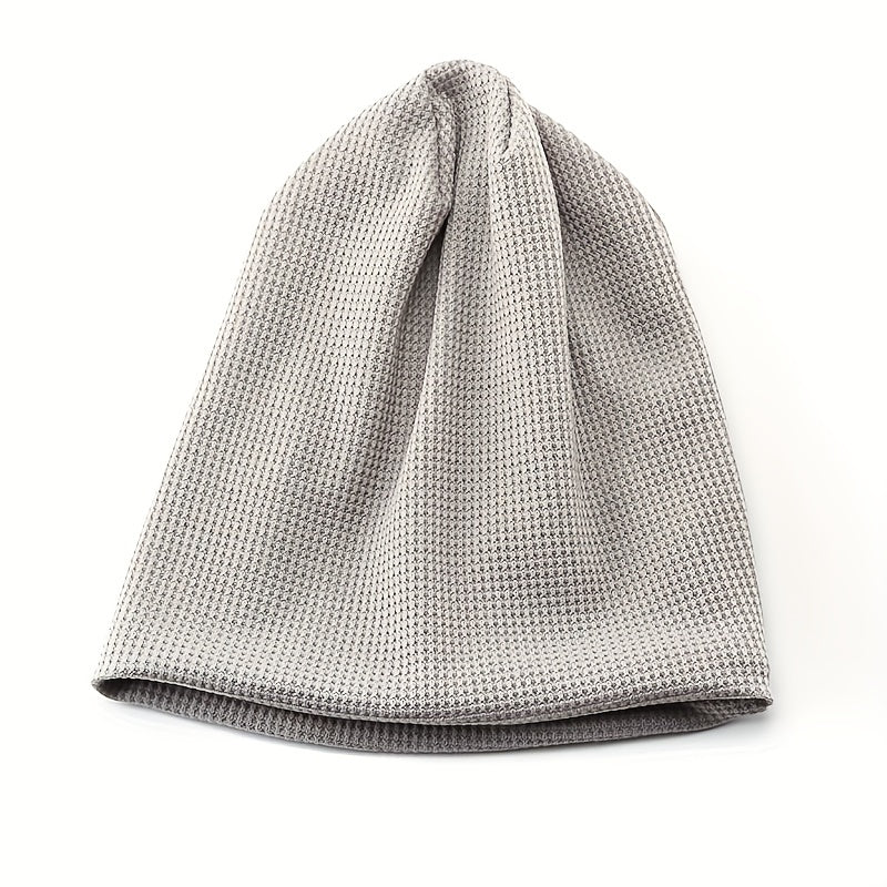 Embossed Solid Lightweight Slouchy Skull Cap Unisex Couple Knitted Beanies