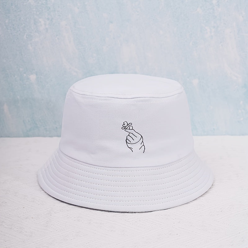 Solid Bucket Hat Casual Beach Sun Hat Fisherman Cap Lightweight Cotton