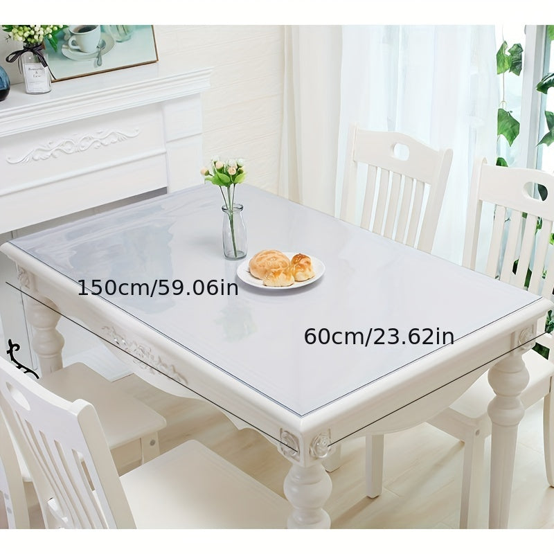 Polyester Square Tablecloth Desk Mat Clear PVC Table Cover