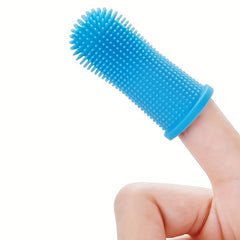 Silicone Pet Fingertip Toothbrush Soft Bristle Dog Cat Teeth Cleaning