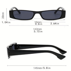 Y2K Rectangle Sunglasses Retro UV400 Sun Glasses