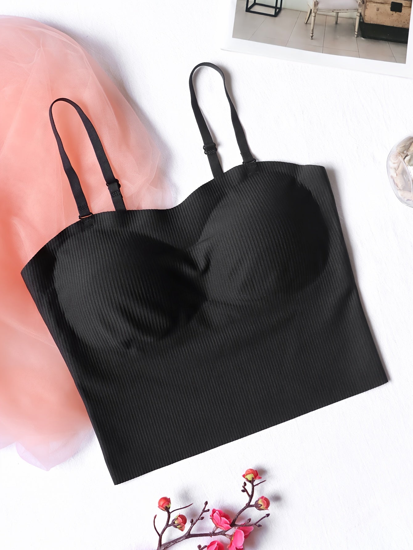 Comfy Wireless Ribbed Bra Stretch Intimates Lingerie