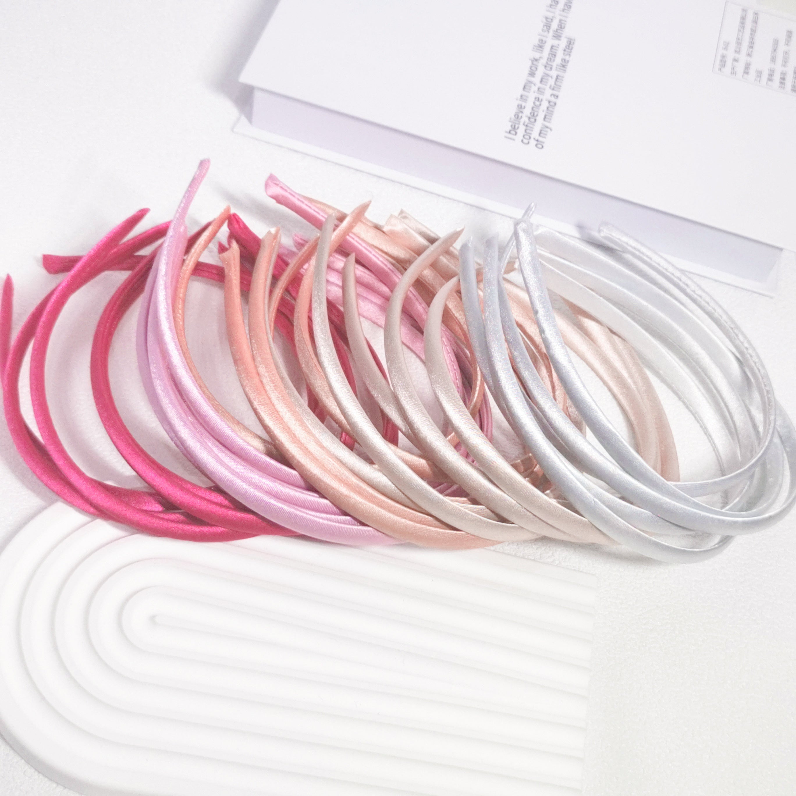 25pcs Satin Skinny Headband Head Hoop Nonslip Hair Band for Women Girls