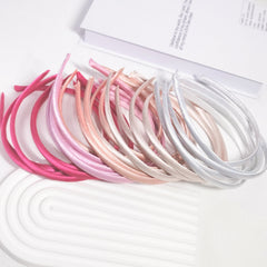 25pcs Satin Skinny Headband Head Hoop Nonslip Hair Band for Women Girls