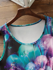  Floral Print Round Neck Tank Top