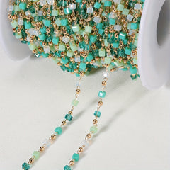 Boho Bead Chains for Necklace Choker DIY Green Beads