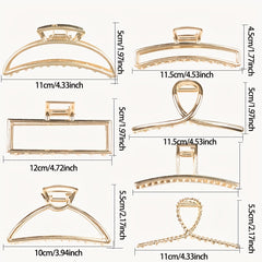 3pcs Metal Moon Shaped Hair Clip Claw Clips Headwear For Girls