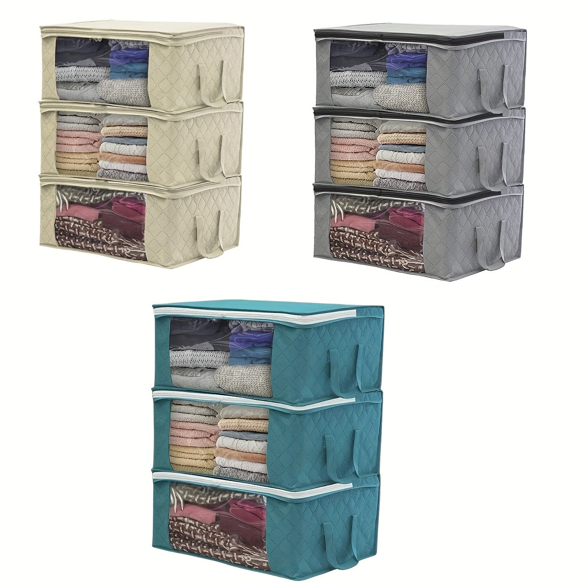 Quilt Bag Zipper Storage Organizer Lightweight Large Capacity Container