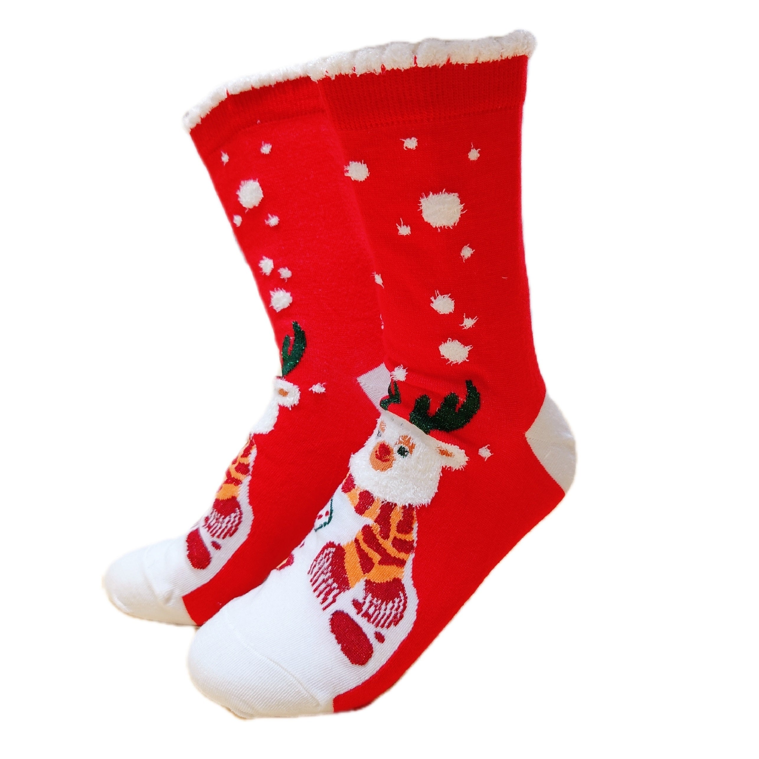 5 Pairs Christmas Pattern Socks Comfy & Fuzzy Mid Tube Socks Women's Stockings