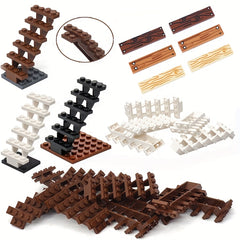 28pcs Wood Grain House Accessories Assembly Toys for Creative Kids & Adults
