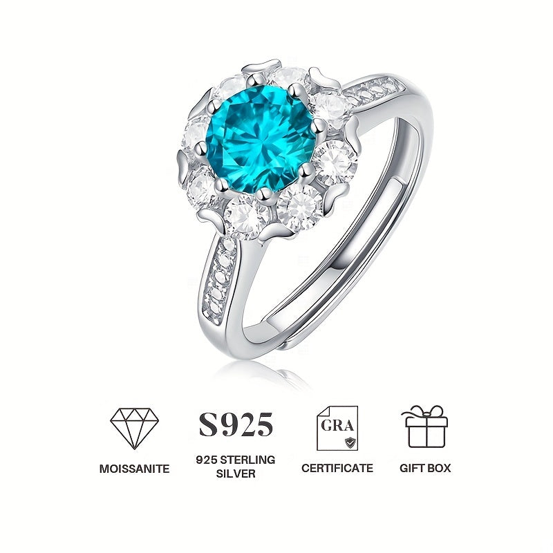 1ct Moissanite Silvery Wedding Band For Women