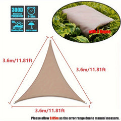 Khaki Triangle Shade Sail Sun Shelter Waterproof Awning