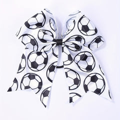 Soccer Print Bow Hair Tie Ponytail Hair Tie Hair Accessories