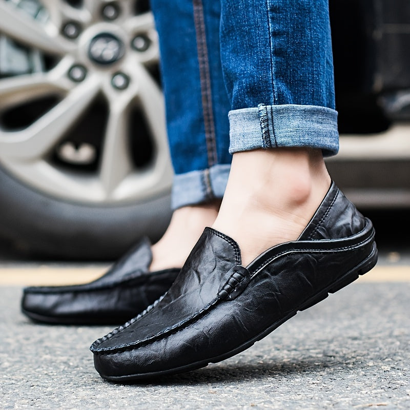 Men's Stitched Loafer Shoes Lightweight Slip-On Moccasins