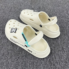 Men's Bear Charm Clogs with Strap Outdoor Slippers