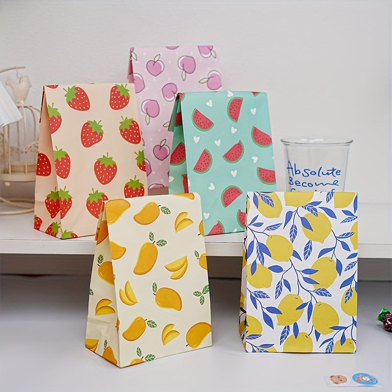 Gift Wrapping Bag Floral Design with Mango and Cherry Pattern